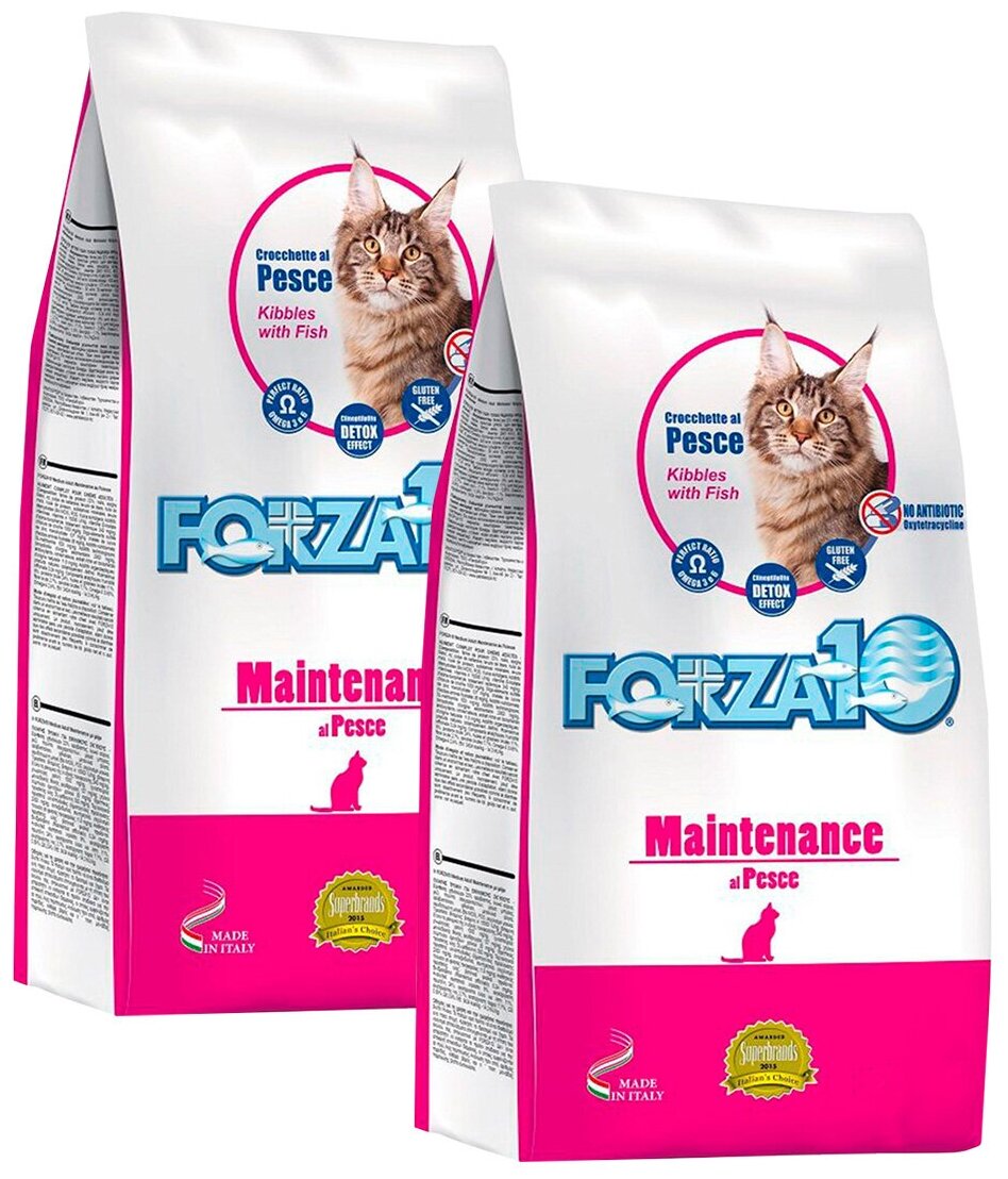 FORZA10 CAT MAINTENANCE для взрослых кошек с рыбой (2 + 2 кг)