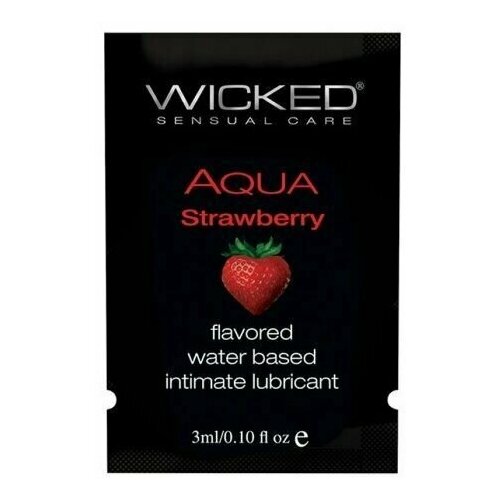 Лубрикант с ароматом клубники Wicked Aqua Strawberry - 3 мл. вкусовой лубрикант strawberry lubricant с ароматом клубники 100 мл