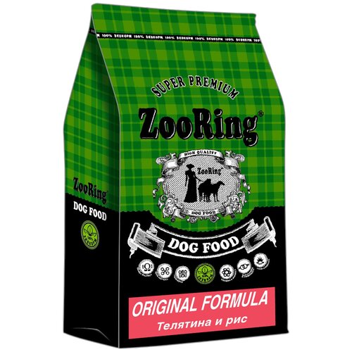 Сухой корм для собак ZooRing Original formula телятина, с рисом 1 уп. х 10 кг