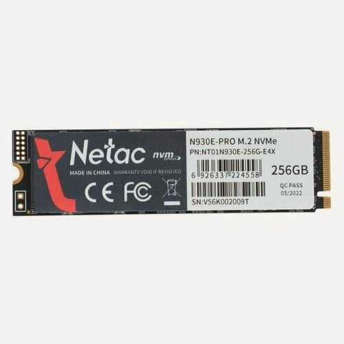Изображение товара SSD накопитель NETAC N930E Pro NT01N930E-256G-E4X 256ГБ, M.2 2280, PCIe 3.0 x4, NVMe, M.2