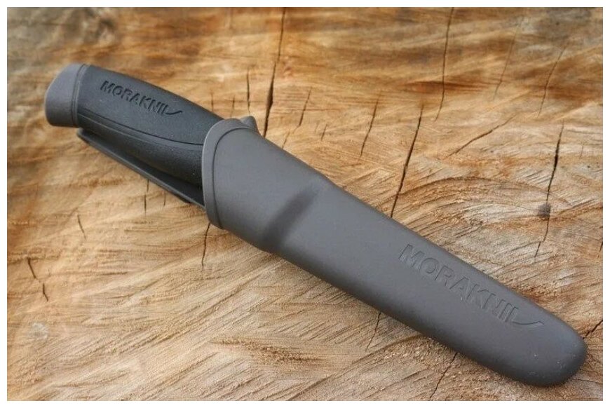 Нож фиксированный MORAKNIV Companion MG (углеродистая сталь) черный/хаки - фотография № 11