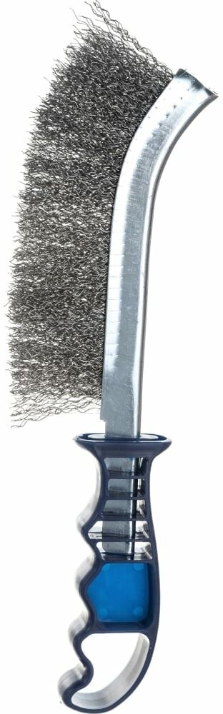 Кордщетка ручная стальная 240 мм, пластмассовая ручка кобальт - фотография № 5