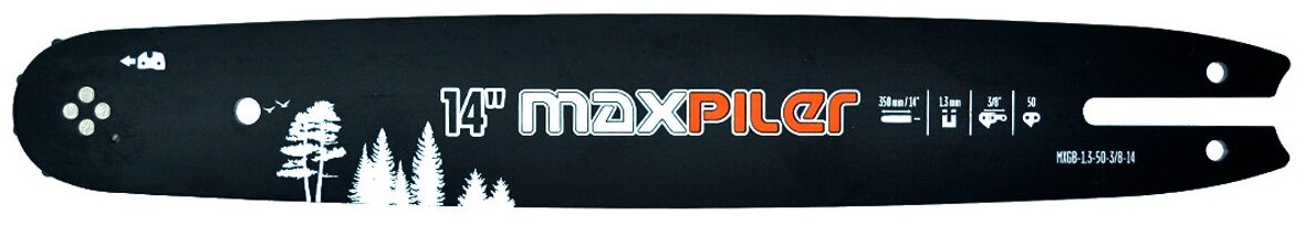 Шина бензопилы MXGB 3/8"- 1.3mm - 50 зв. - 14" (35см), MAXPILER