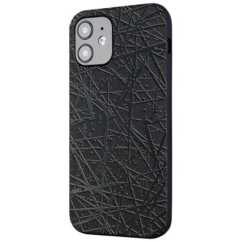 Силиконовый чехол Mcover для Apple iPhone 12 Pro с рисунком Чёрный узор силиконовый чехол mcover для apple iphone 6 с рисунком чёрный узор