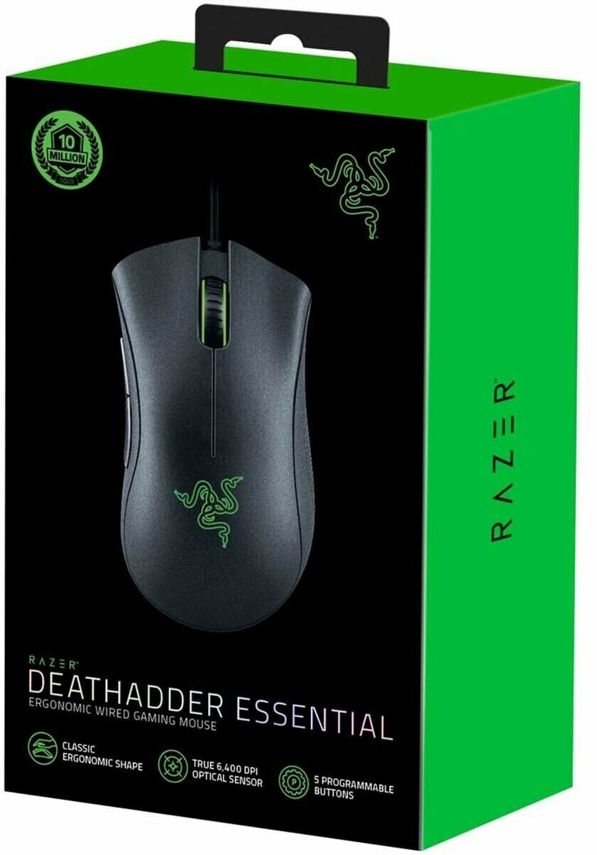 Мышь Razer DeathAdder Essential, черный (rz01-03850100-r3c1) - фото №6