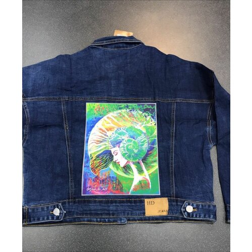 фото Джинсовая куртка демисезонная, средней длины, силуэт полуприлегающий, карманы, без капюшона, размер §16371194, голубой cubbyart