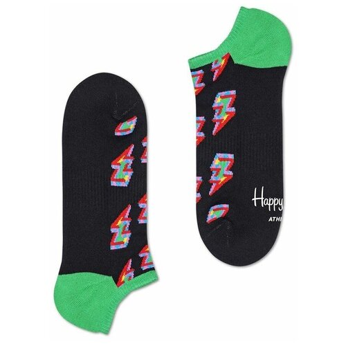 Низкие носки унисекс Athletic Eternity Flash Low Sock с цветными молниями, черный с зеленым, 25