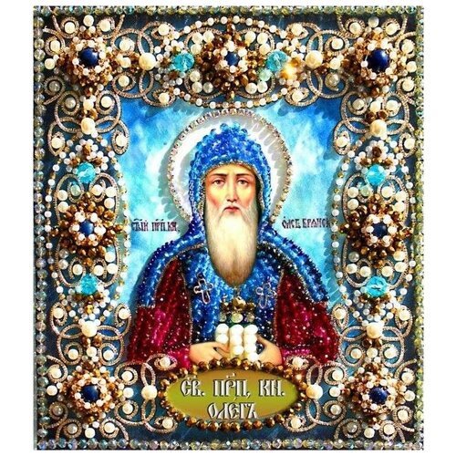 вышивка образа в каменьях святой архангел михаил 14 5х16 5 см Вышивка Образа в каменьях Святой Олег, 14,5х16,5 см