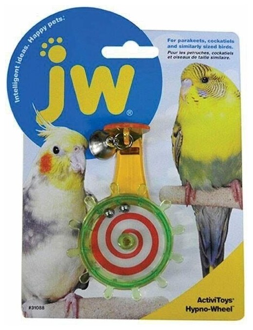 J.W. Игрушка для птиц - Штурвал с бубенчиками, пластик Activitoy Hypno Wheel - фотография № 1