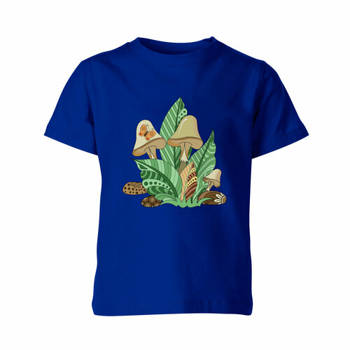 Футболка Us Basic, размер 4, синий детская футболка осенние лесные грибы 104 темно розовый