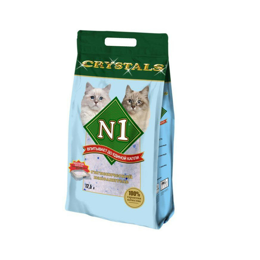 Наполнитель N1 Crystals силикагелевый для кошачьего туалета 12,5 л