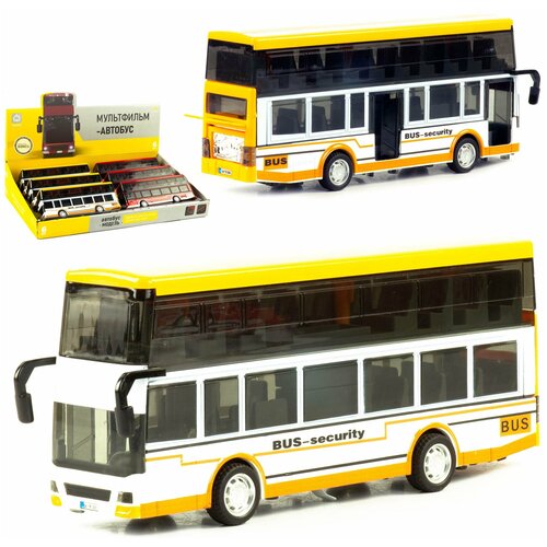 Автобус металлический инерционный свет музыка 20 см. (YD6632A) 1:48 (Цвет: Желтый)