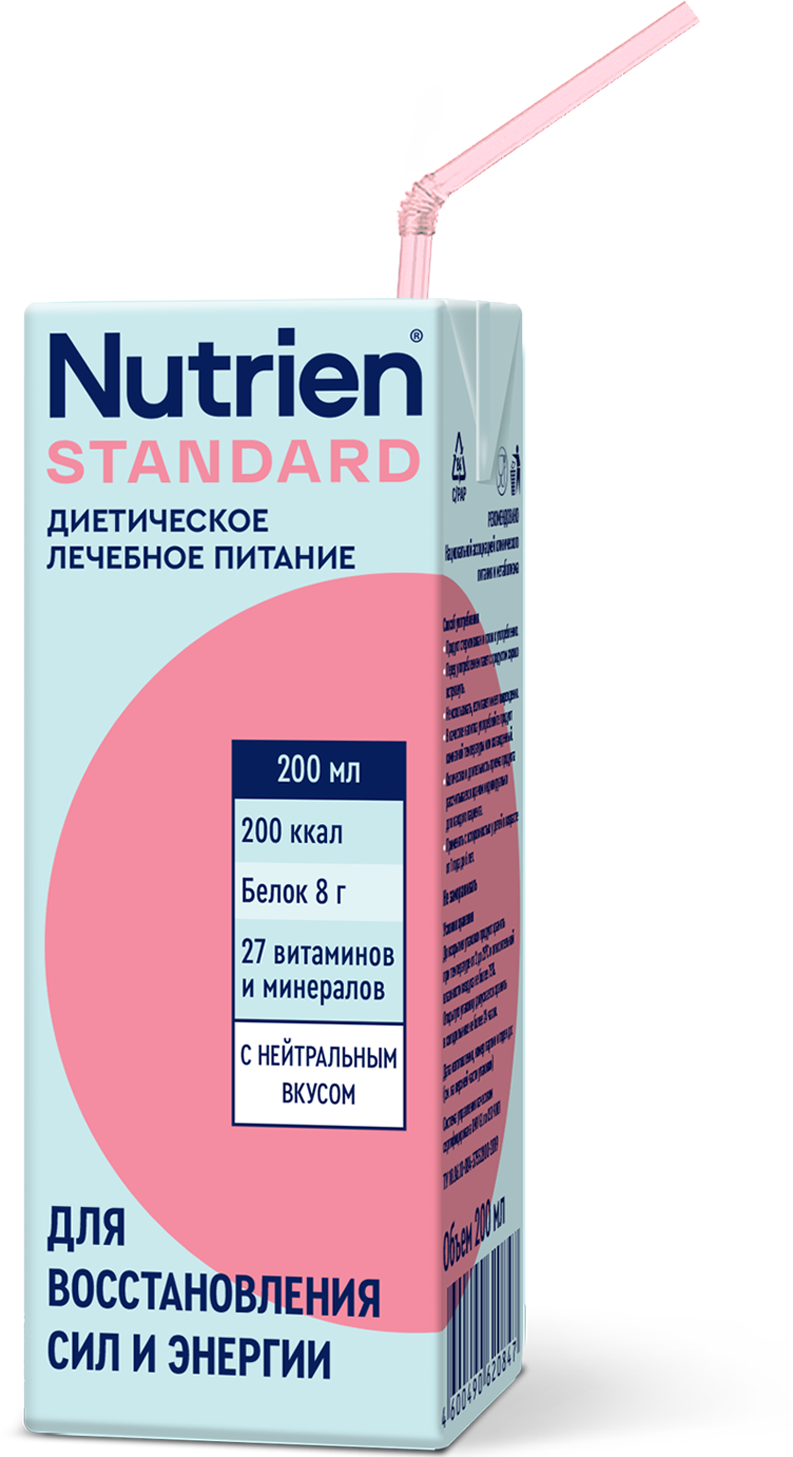 Nutrien Standard 200 мл с нейтральным вкусом готовое к употреблению жидкое энтеральное питание (для зондового и перорального использования), 18 шт