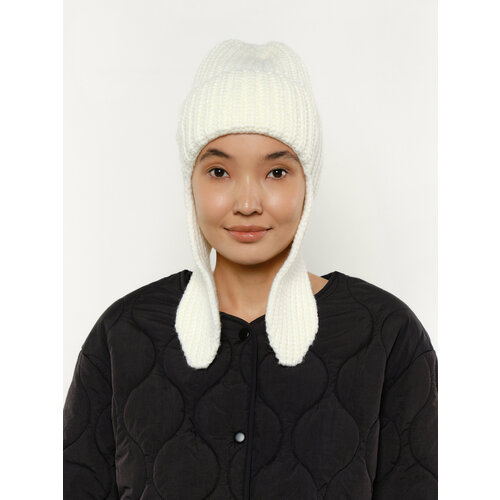 фото Шапка ушанка unu, размер 52/58, бежевый, белый