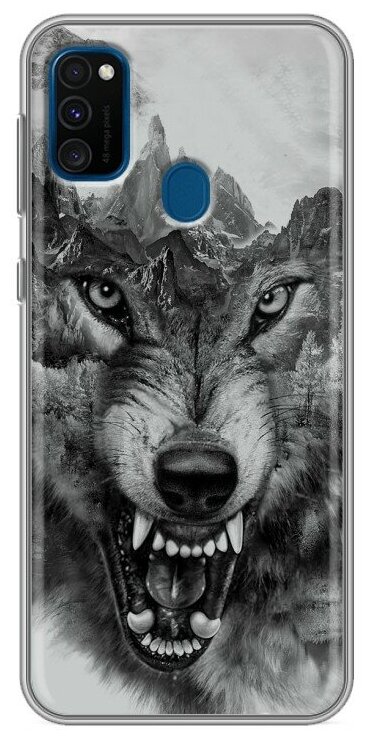 Дизайнерский силиконовый чехол для Самсунг Гэлакси М21 / Samsung Galaxy M21 Волк