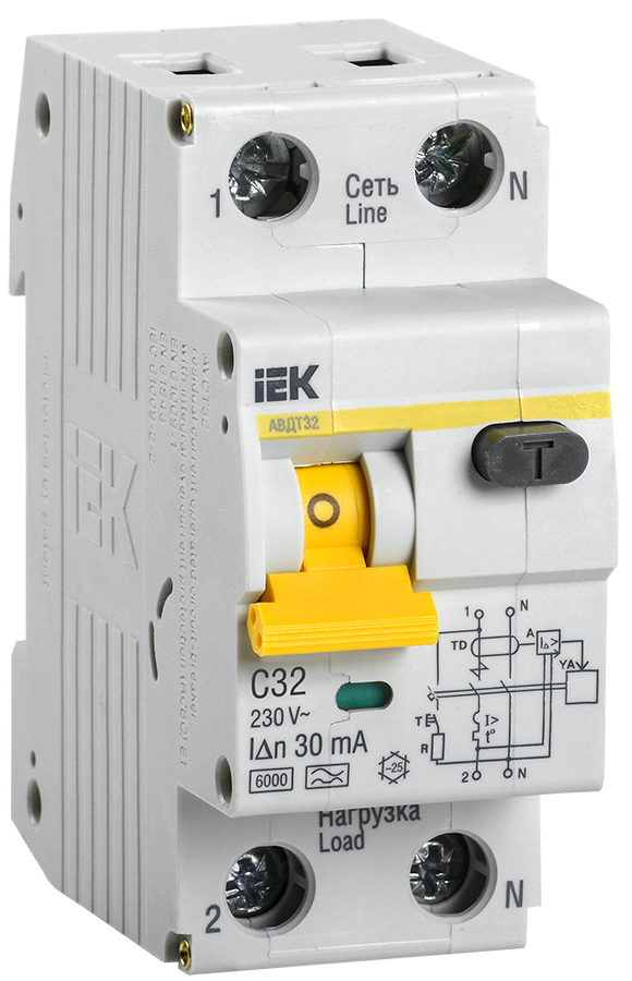 IEK Дифференциальный автоматический выключатель АВДТ 32 C32 MAD22-5-032-C-30