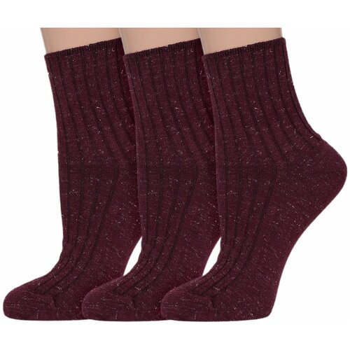 фото Женские носки rusocks укороченные, ослабленная резинка, размер 23-25 (36-39), бордовый