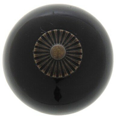 Тундра Ручка кнопка DOME Ceramics 003, керамическая, черная - фотография № 2