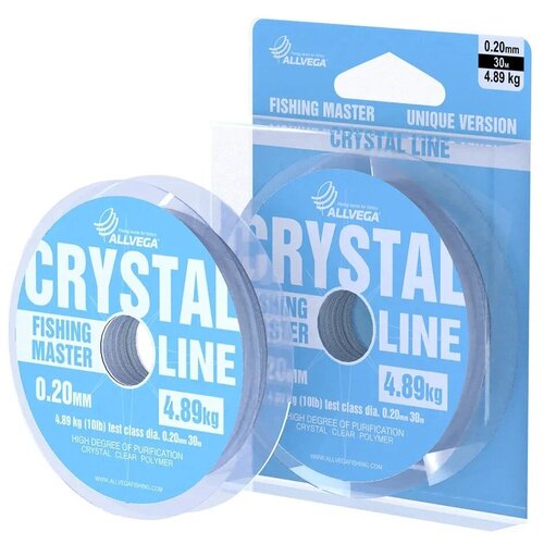 фото Леска монофильная allvega fishing master crystal, 30 м, 0,18 мм (3,95 кг)