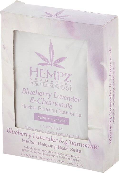 Hempz Соль для ванны Blueberry Lavender & Chamomile Herbal, 56 г, 56 мл