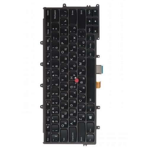 Клавиатура (keyboard) для ноутбука Lenovo Thinkpad, черная, с подсветкой, гор. Enter, 04X0177