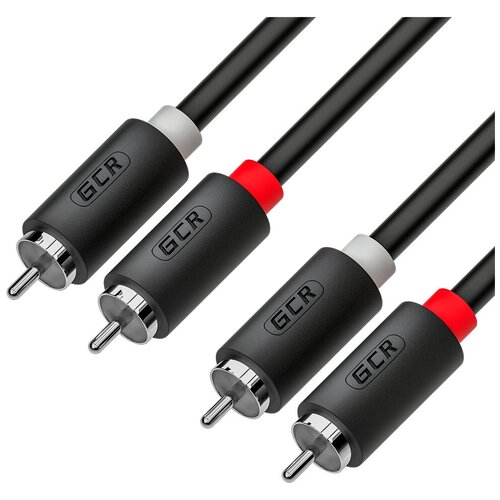 GCR Кабель 0.5m аудио 2 х RCA / 2 х RCA, черный