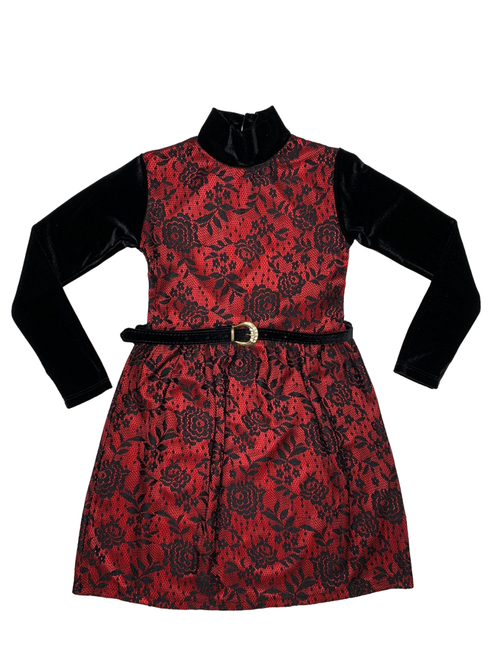 Платье FORSLEE KIDS, размер 164, красный, черный