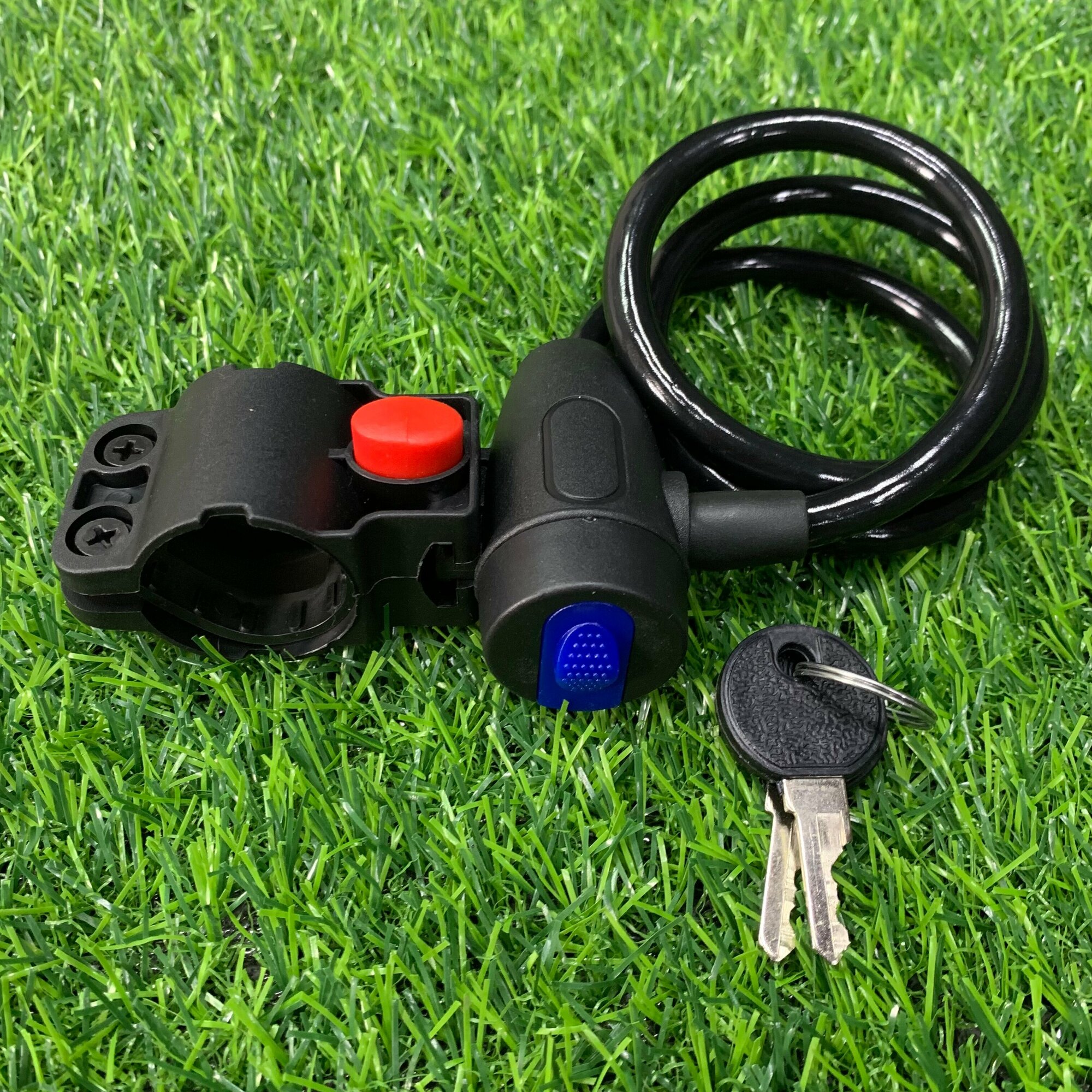 фото Замок велосипедный/ велозамок / с ключом/ черный / стальной тросс