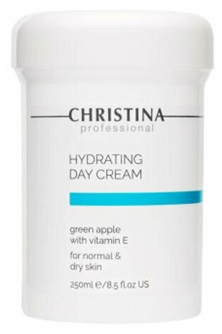 Christina Creams: Увлажняющий дневной крем с витамином Е для нормальной и сухой кожи "Зеленое яблоко" (Hydrating Day Cream Green Apple + Vitamin E for normal and dry skin), 250 мл