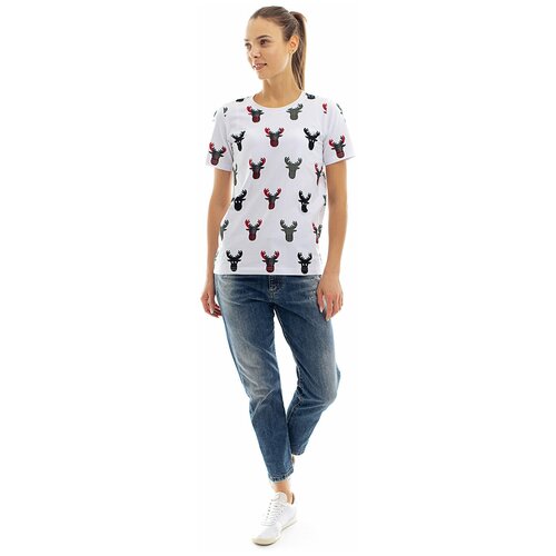 фото Женская футболка с новогодним оленем (m) nashlosь