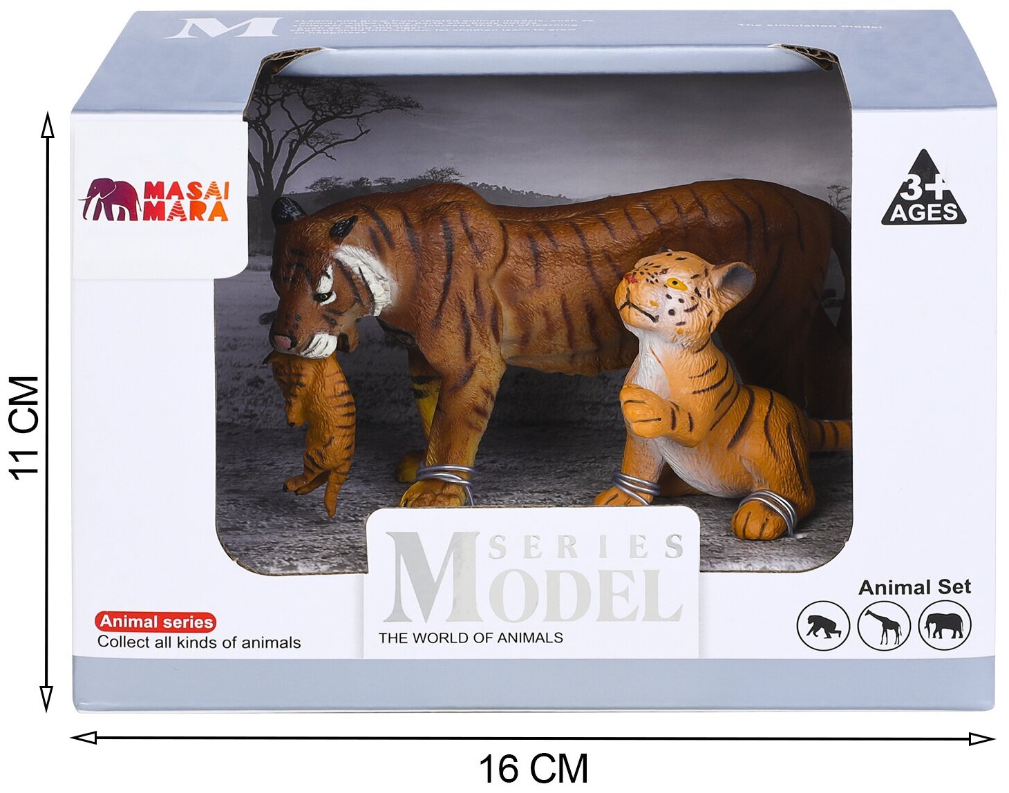 Набор фигурок животных серии "Мир диких животных": Семья тигров, 2 предмета (тигрица и тигренок)