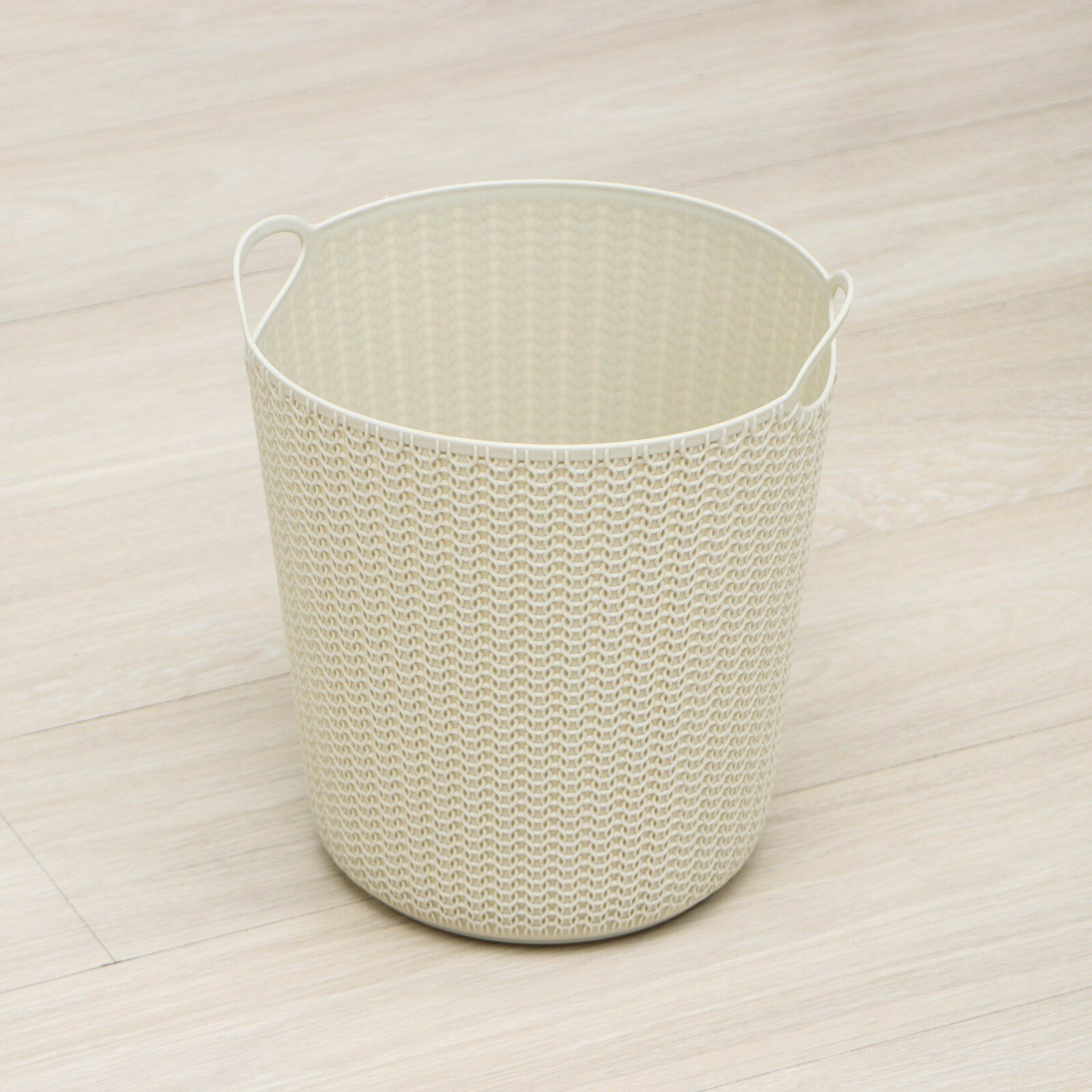 Корзина для бумаг IDEA Вязание 10 л белый М2499 ширина 28 см — фото 1