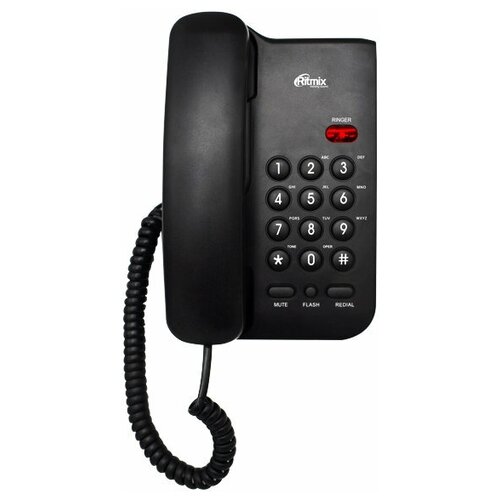 Телефон Ritmix RT-311 Black телефон ritmix rt 311 black световая индикация звонка тональный импульсный режим повтор черный 80002231