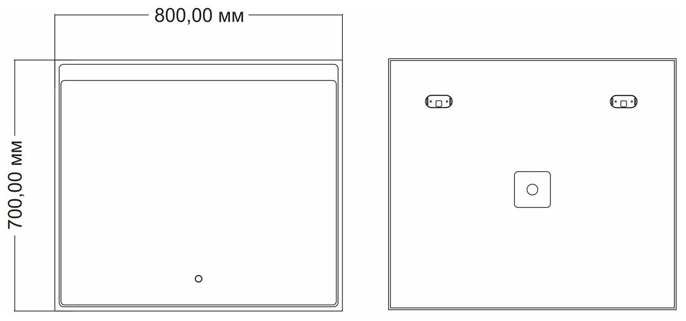 Зеркало MIXLINE "Романо" 800*700 (ШВ) сенсорный выключатель, светодиодная подсветка - фотография № 3