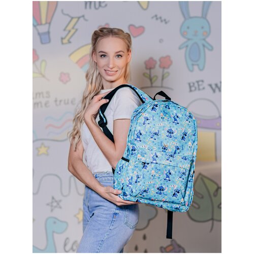 фото Рюкзак городской / школьный лило и стич / lilo and stitch голубой redweeks