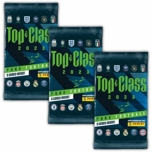 3 пакетика карточек Panini Top Class 2023 Football / Подарочный набор футбольных коллекционных карт панини