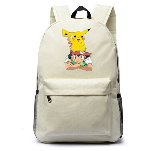 Рюкзак Эш и Пикачу (Pokemon) белый №2 рюкзак эш с покеболом pokemon белый 3