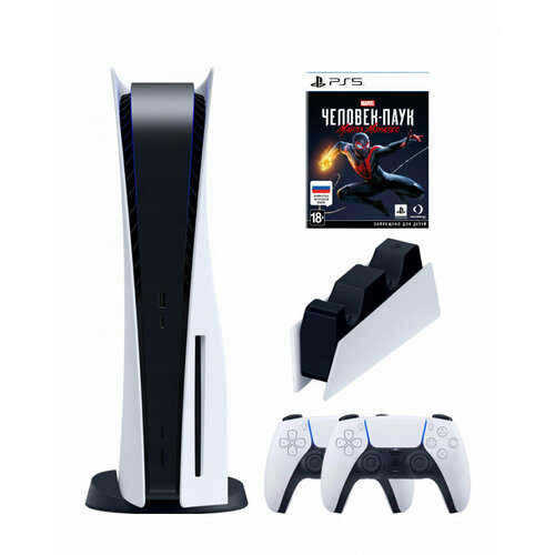 PS5 (ПС5) Игровая приставка Sony PlayStation 5 ( 3-я ревизия) + 2-й геймпад(белый) + зарядное + Spider Man