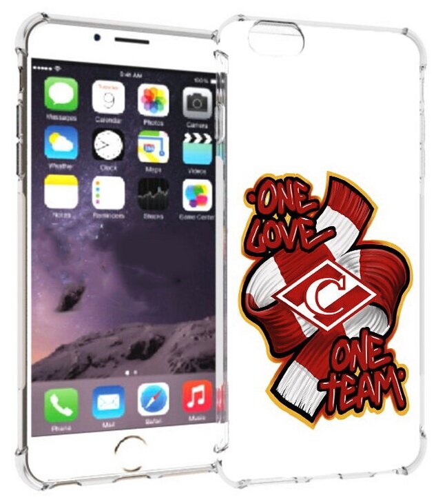 Чехол задняя-панель-накладка-бампер MyPads Одна любовь-Спартак для iPhone 6 plus/ 6S plus 5.5 (Айфон 6/6С+ плюс) противоударный