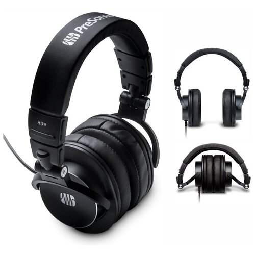 PreSonus HD9 наушники закрытые мониторные складные 45мм неодим 40Ом 10Гц-26кГц 2x900 мВт кабель 3м Jack и адаптер на mini-Jack сумка 780100₽