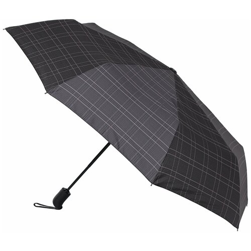 Мини-зонт FABRETTI, серый, черный