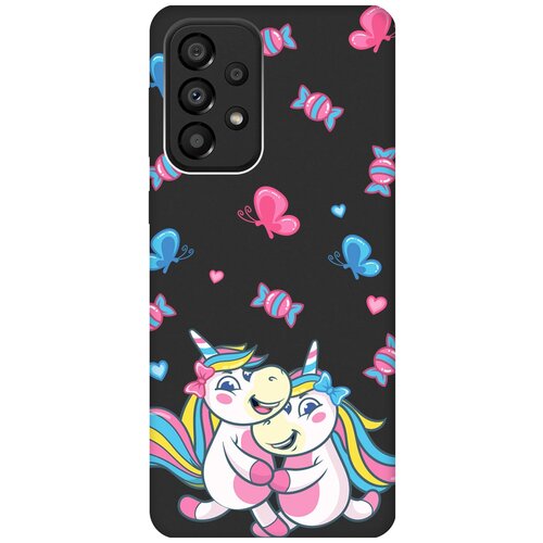 Матовый чехол Unicorns and Candies для Samsung Galaxy A33 5G / Самсунг А33 5Г с 3D эффектом черный матовый чехол unicorns and candies для samsung galaxy a33 5g самсунг а33 5г с 3d эффектом розовый