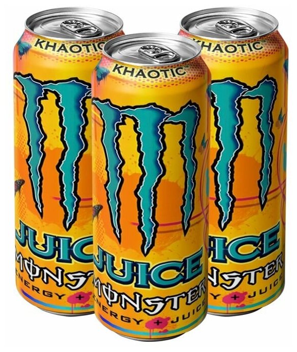Энергетический напиток Monster Energy Khaotic со вкусом апельсина (Польша), 500 мл (3 шт) - фотография № 1