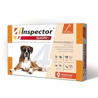 Inspector раствор от блох и клещей Quadro С от 25 до 40 кг для собак и кошек от 25 до 40 кг 1 шт. в уп., 1 уп.