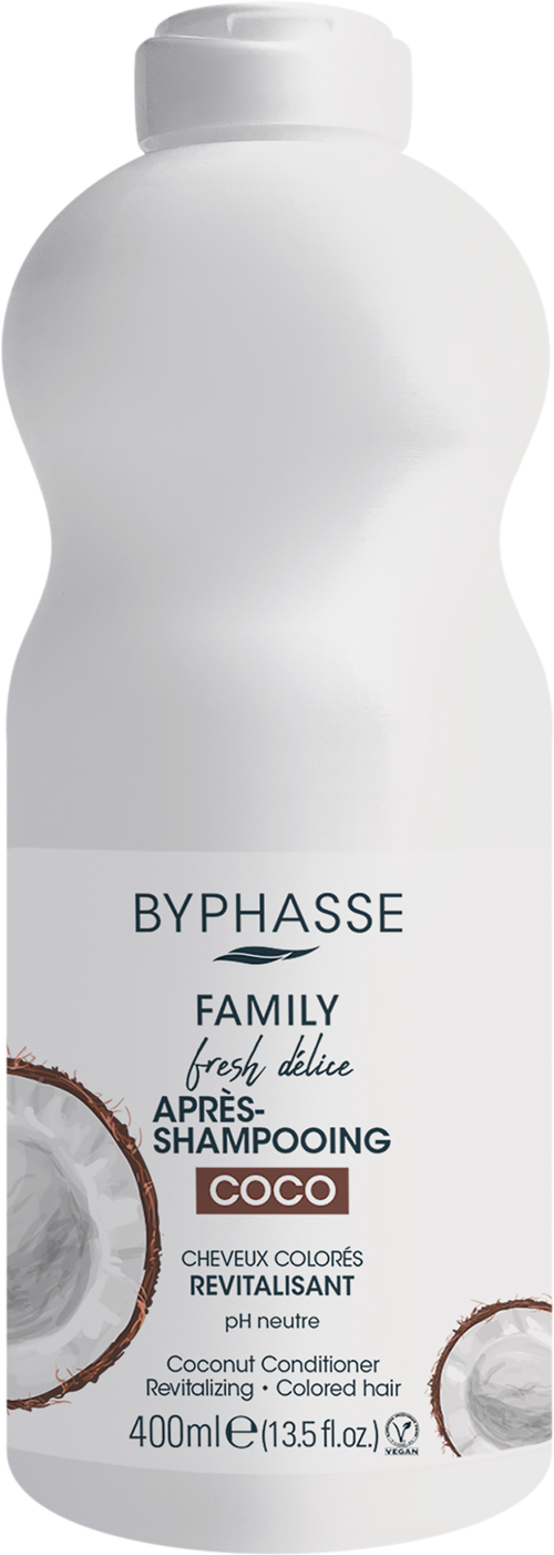 Кондиционер для окрашенных волос BYPHASSE Family fresh delice Кокос, 400мл