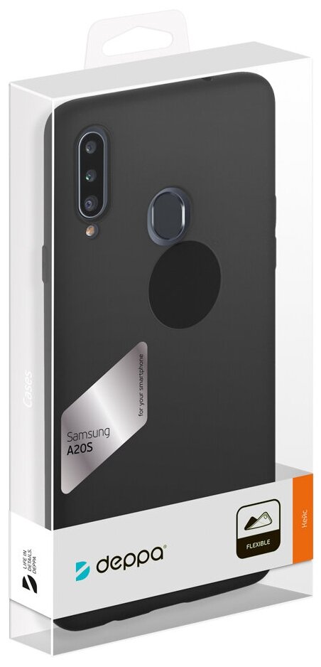Чехол Gel Color Case для Samsung Galaxy A20S (2019), черный, Deppa 87377