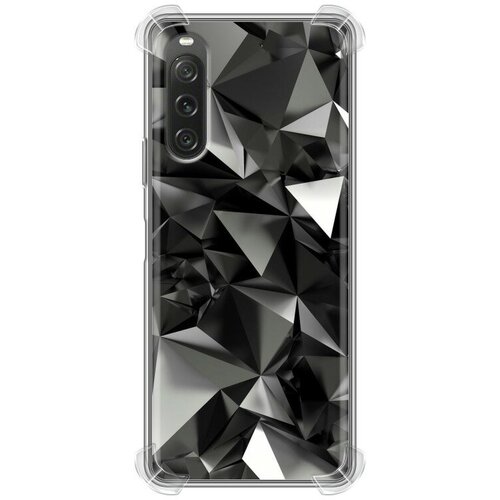 Дизайнерский силиконовый с усиленными углами чехол для Сони Иксперия 10 5 / Sony Xperia 10 V Черные кристаллы дизайнерский силиконовый с усиленными углами чехол для сони иксперия 10 5 sony xperia 10 v черные кристаллы