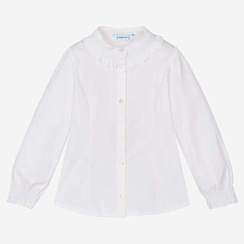 Блуза Mayoral, размер 7 лет (122 см), белый