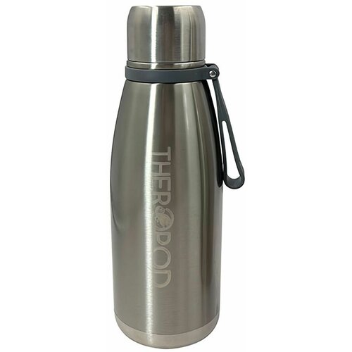 Термос для напитков THEROPOD TP-14 0.85L, нержавеющая сталь, крышка-чашка, пробка винтовая, ситечко, сталь
