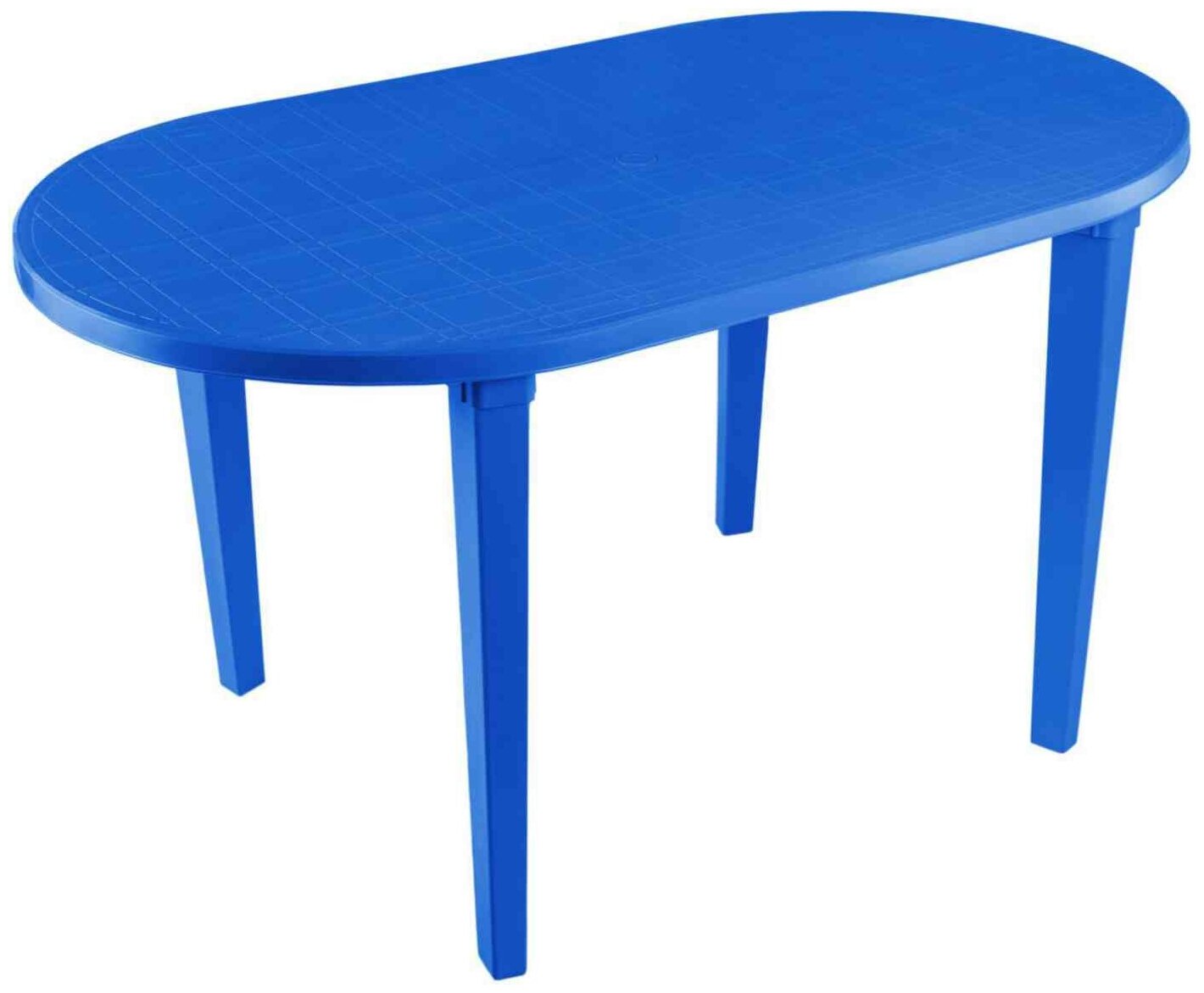Стол овальный пластиковый 130-0021, 1400х800х710мм, цвет синий - фотография № 2